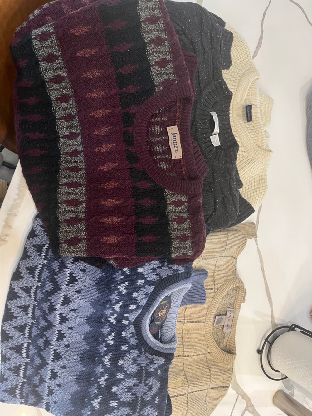 Set of 5 vintage Patterned Knit Sweaters